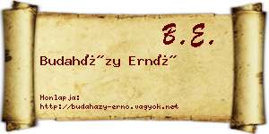 Budaházy Ernő névjegykártya
